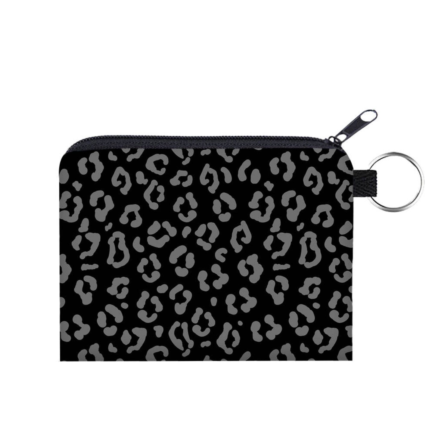 Mini Pouch - Animal Print, Black & Grey Leopard